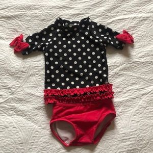 Ruffle butts rash guard style swim suit